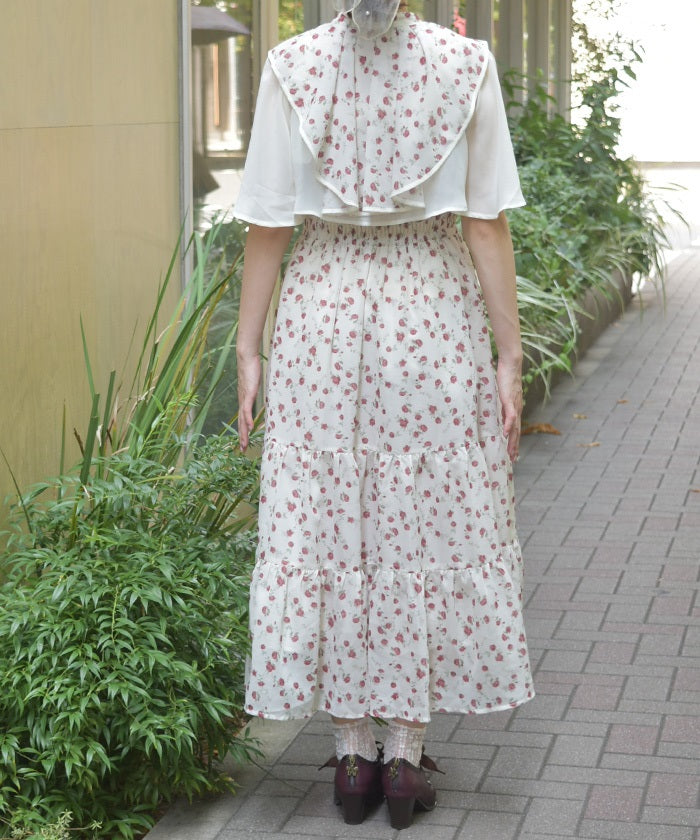 Small Floral Pattern Blouse & Dress Set