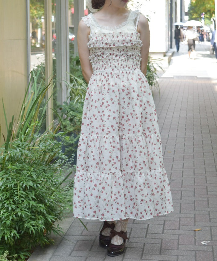 Small Floral Pattern Blouse & Dress Set
