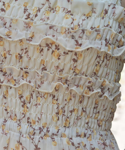 Small Floral Pattern Blouse & Dress Set