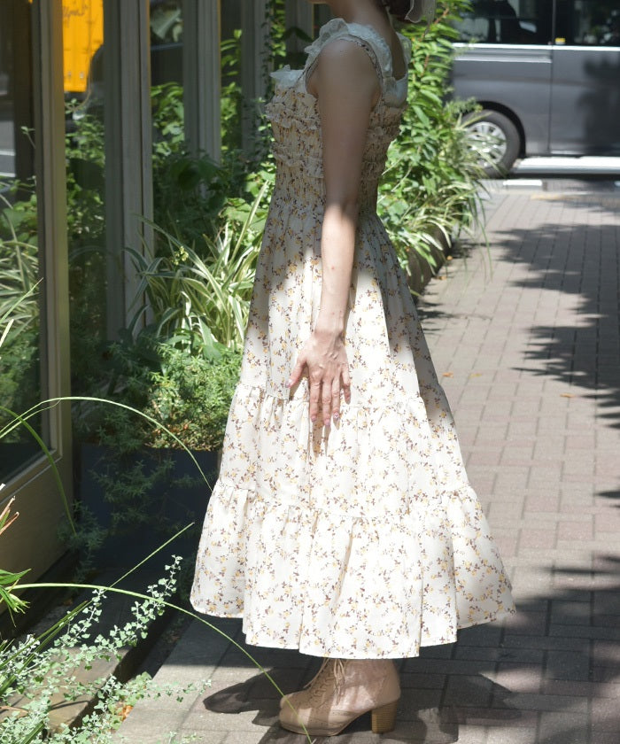 Small Floral Pattern Blouse & Dress Set