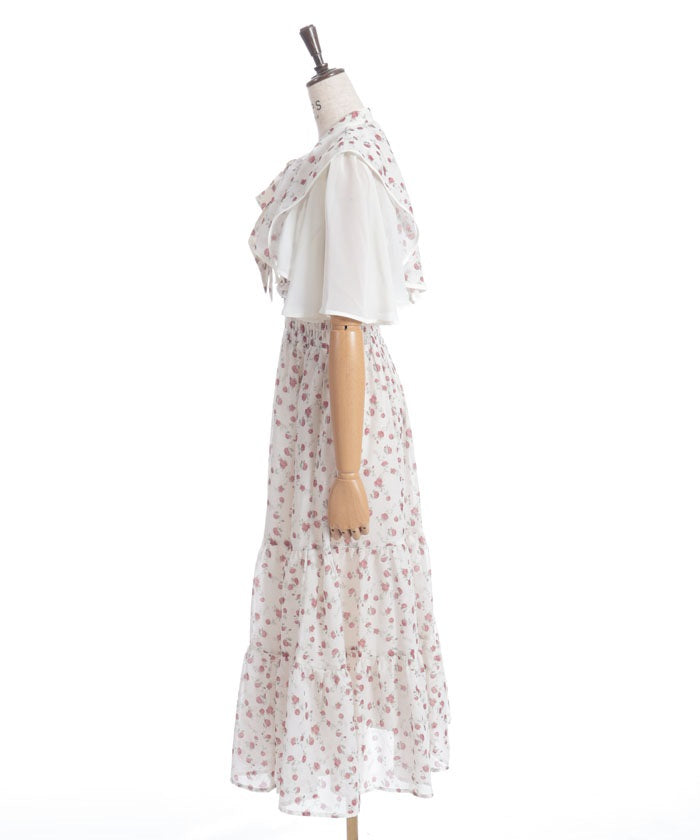 Small Floral Pattern Blouse & Dress Set