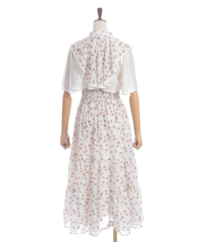 Small Floral Pattern Blouse & Dress Set