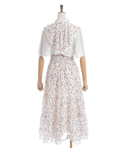 Small Floral Pattern Blouse & Dress Set