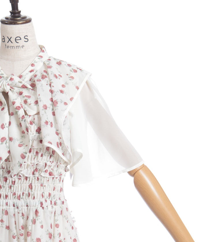 Small Floral Pattern Blouse & Dress Set