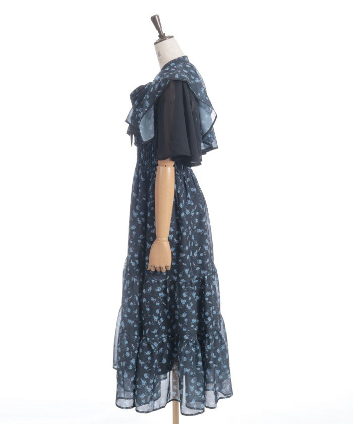 Small Floral Pattern Blouse & Dress Set