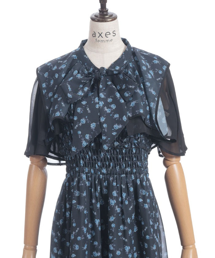 Small Floral Pattern Blouse & Dress Set