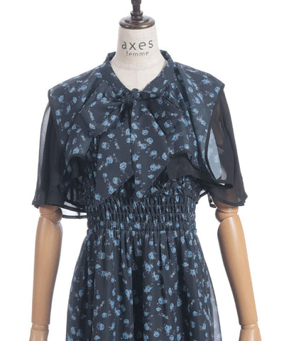 Small Floral Pattern Blouse & Dress Set