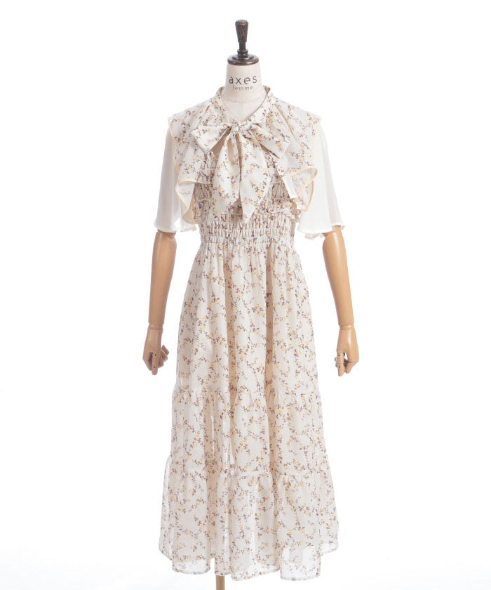 Small Floral Pattern Blouse & Dress Set