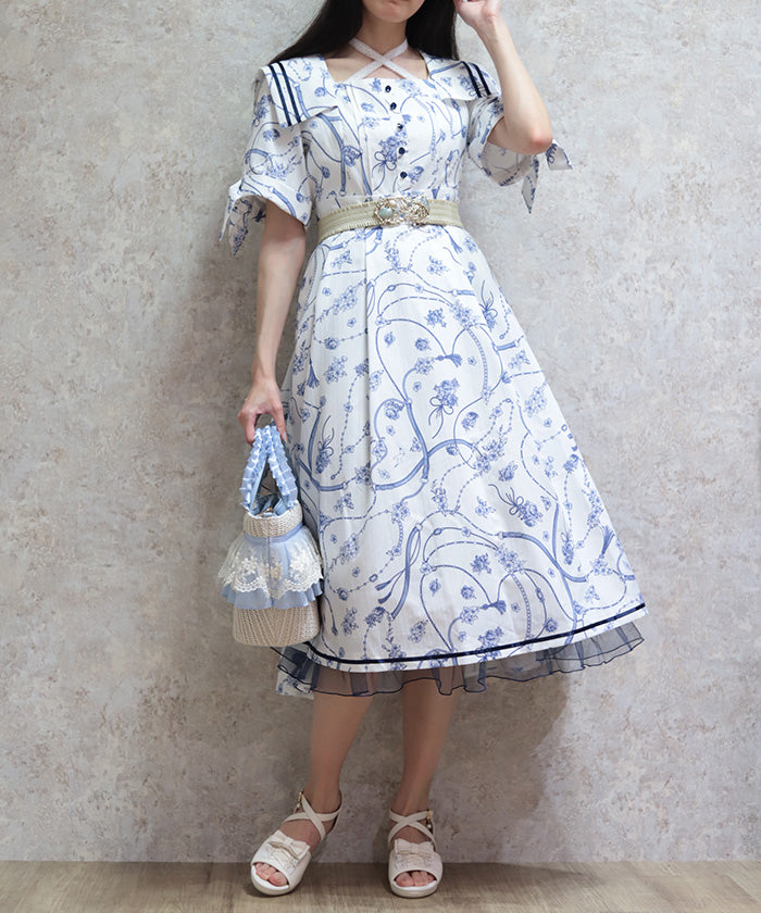Sailor Collar Marine Dress – axes femme from JAPAN