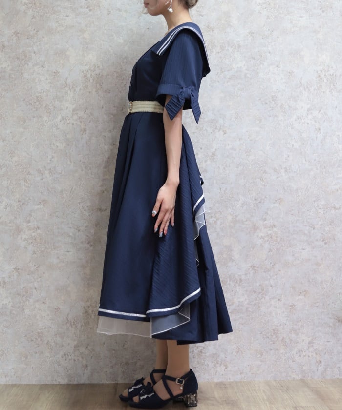 Sailor Collar Marine Dress – axes femme from JAPAN