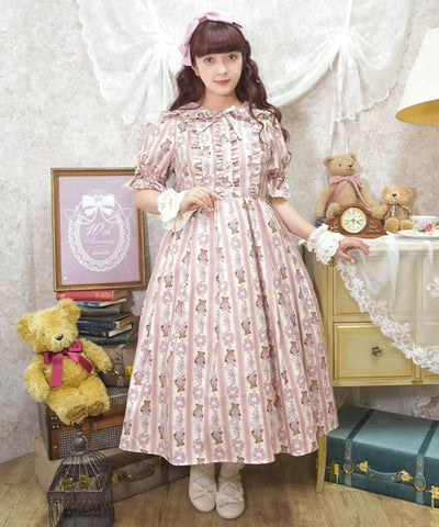 Rosy Bear Pattern Dress (Made to Order)