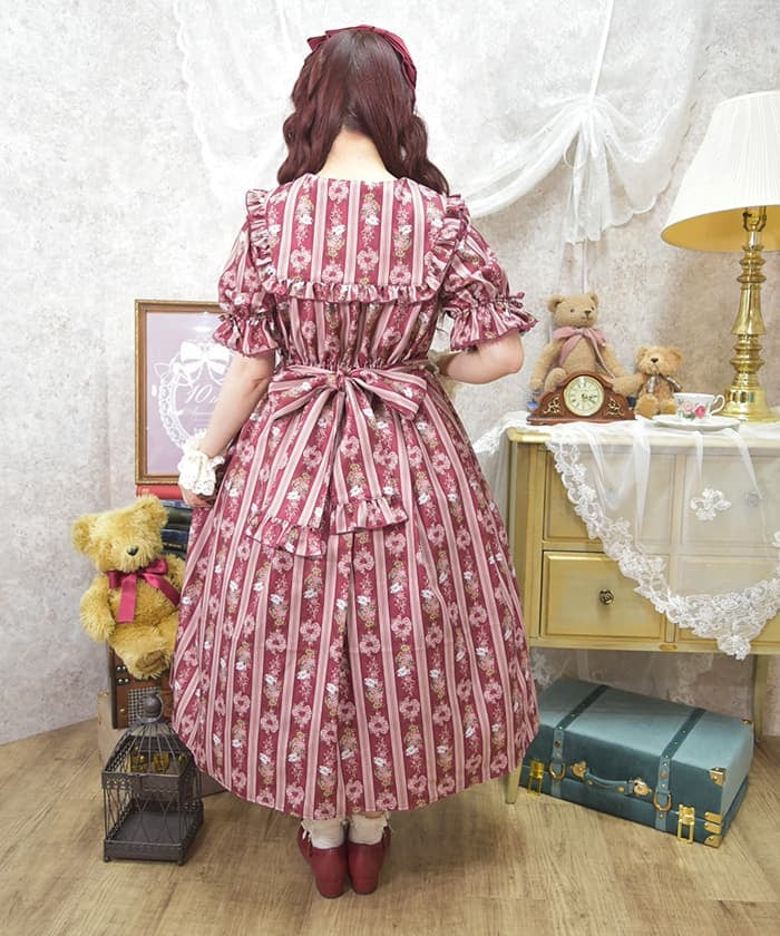 Rosy Bear Pattern Dress (Made to Order) – axes femme from JAPAN