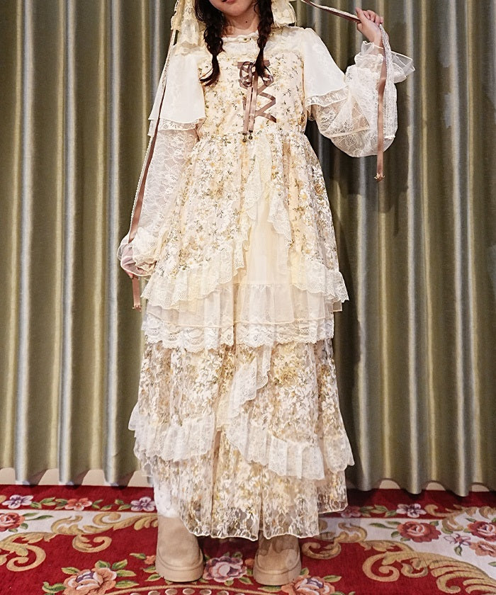Lace-Up Floral Pattern Tunic (Pre-order) – axes femme from JAPAN