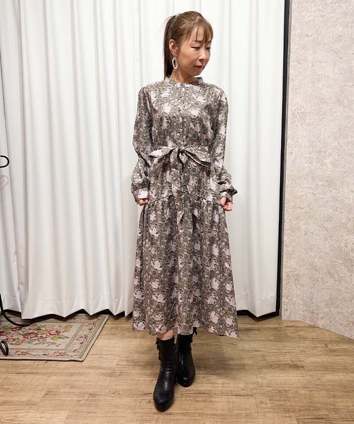 Flower Print A-Line Dress