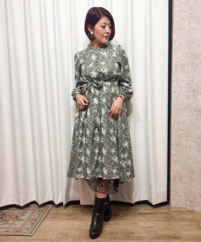 Flower Print A-Line Dress