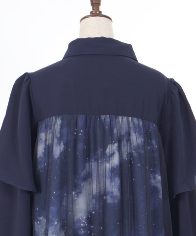 Telescope Pattern Cape Style Dress