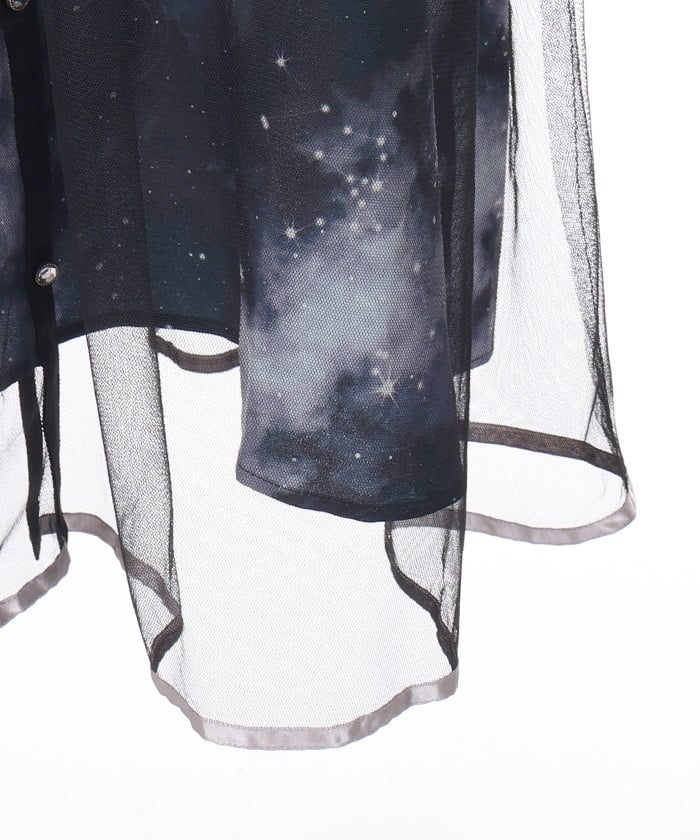 Telescope Pattern Cape Style Dress