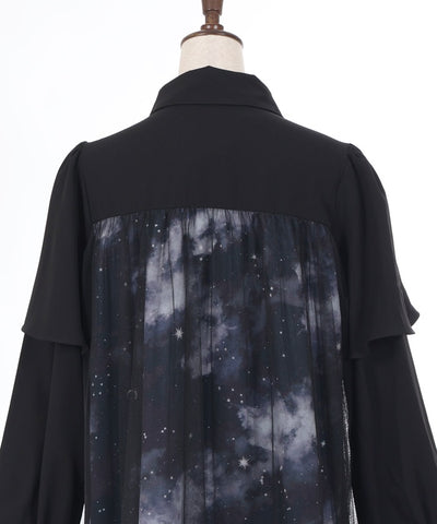 Telescope Pattern Cape Style Dress