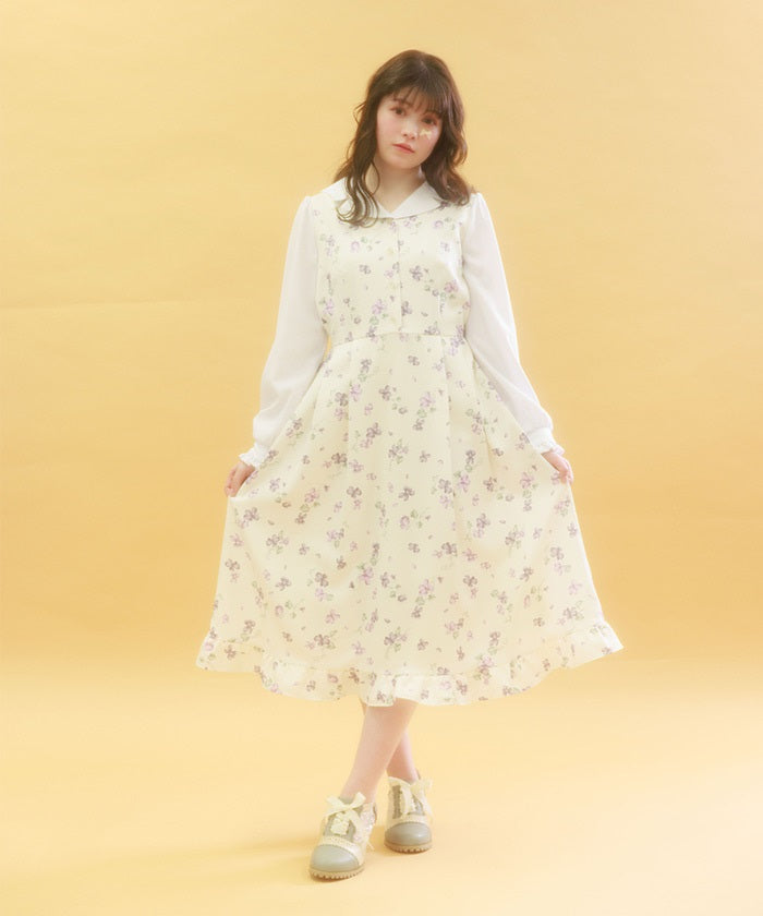 Violet Pattern Sailor Collar Dress (Pre-order)