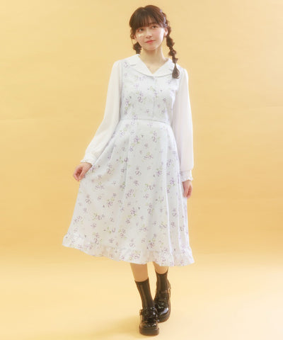 Violet Pattern Sailor Collar Dress (Pre-order)