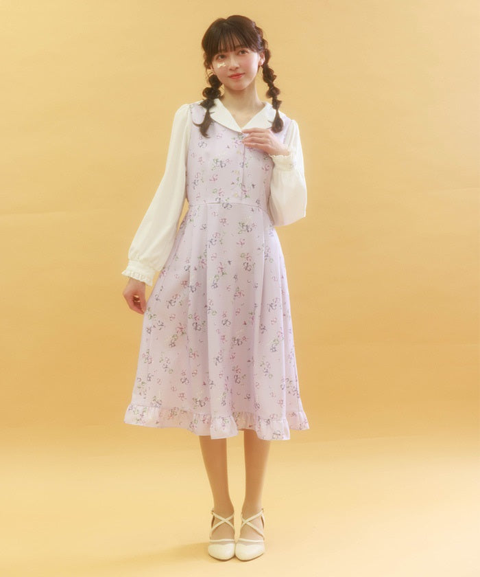 Violet Pattern Sailor Collar Dress (Pre-order)