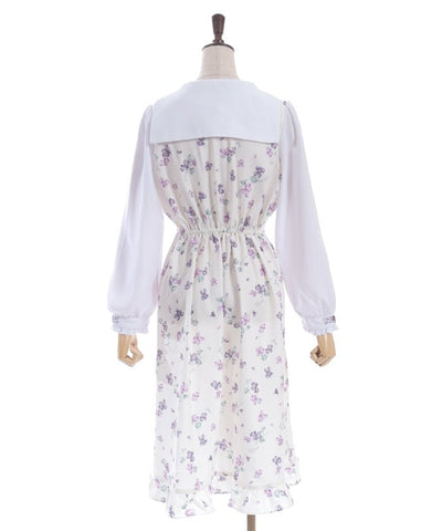 Violet Pattern Sailor Collar Dress (Pre-order)