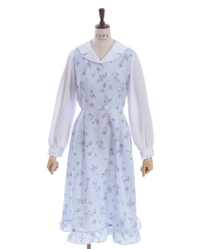 Violet Pattern Sailor Collar Dress (Pre-order)