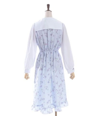 Violet Pattern Sailor Collar Dress (Pre-order)