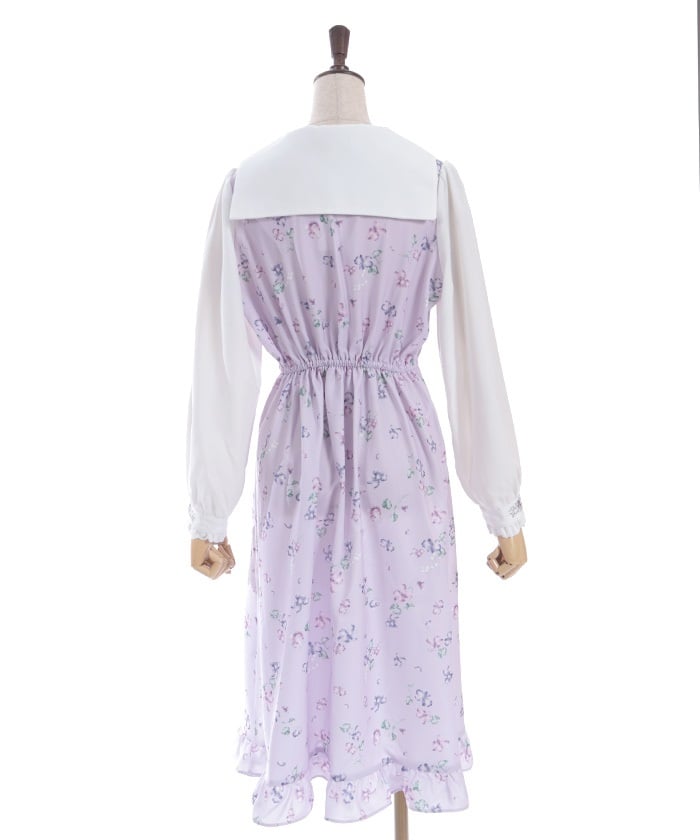 Violet Pattern Sailor Collar Dress (Pre-order)