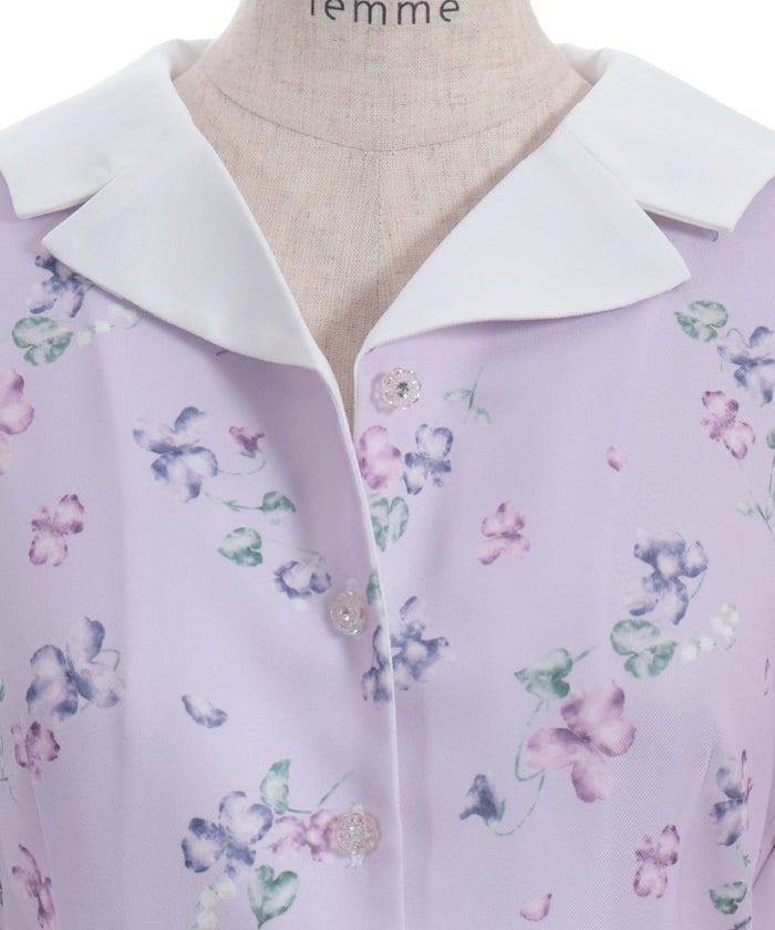 Violet Pattern Sailor Collar Dress (Pre-order)