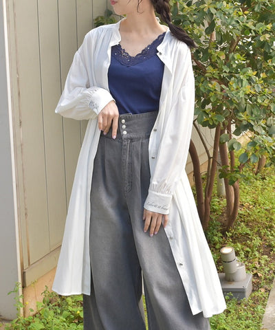 Lace-Up Long Shirt