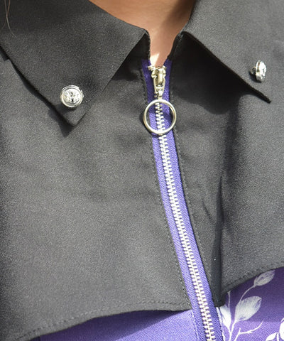 Butterfly & Floral Pattern Zip Dress