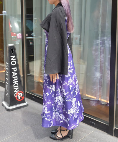 Butterfly & Floral Pattern Zip Dress