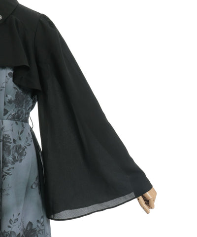 Butterfly & Floral Pattern Zip Dress