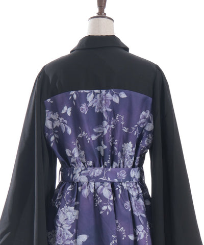 Butterfly & Floral Pattern Zip Dress