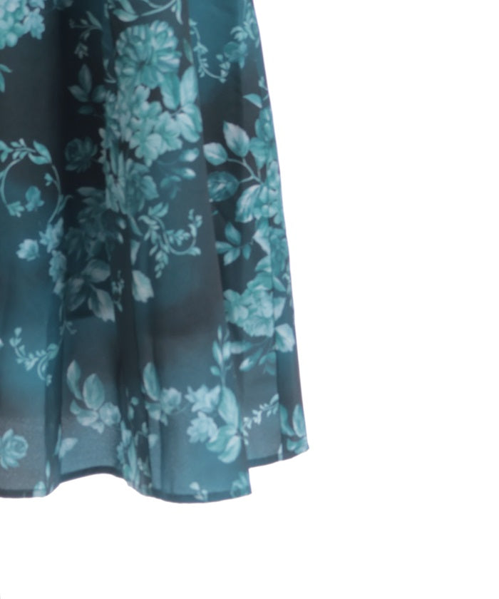 Butterfly & Floral Pattern Zip Dress