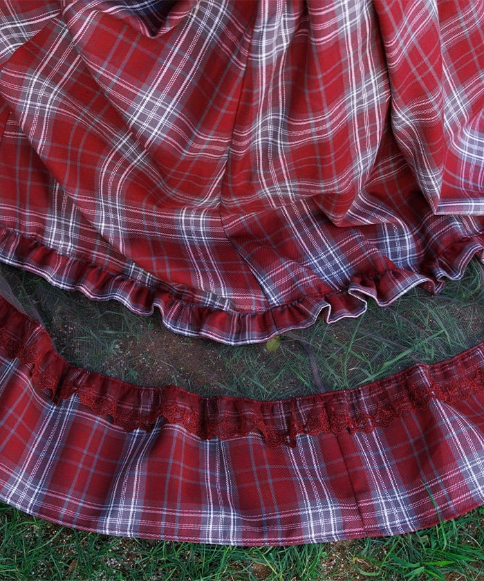 Tartan Plaid Open Shoulders Dress – axes femme from JAPAN