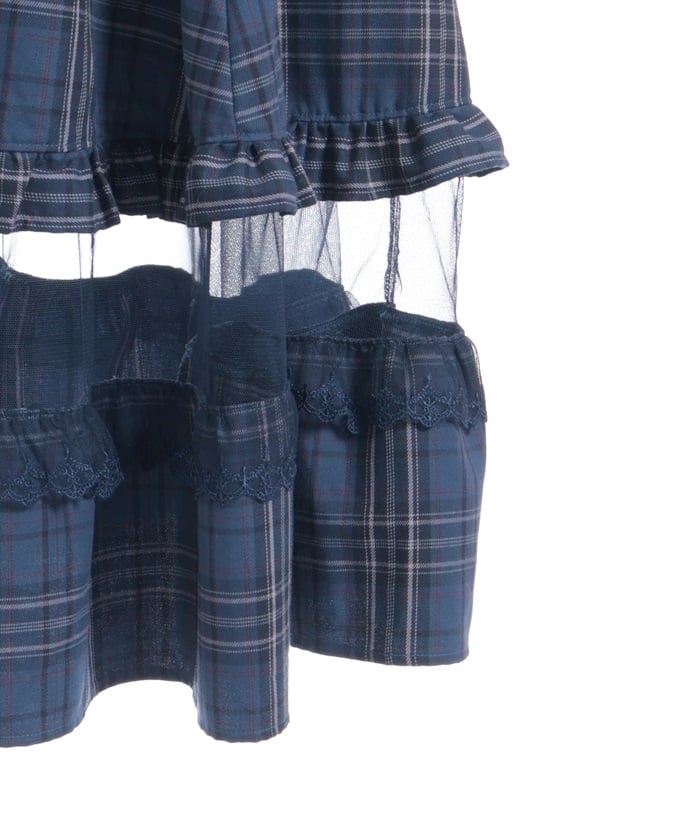 Tartan Plaid Open Shoulders Dress