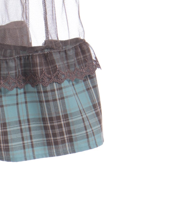 Tartan Plaid Open Shoulders Dress