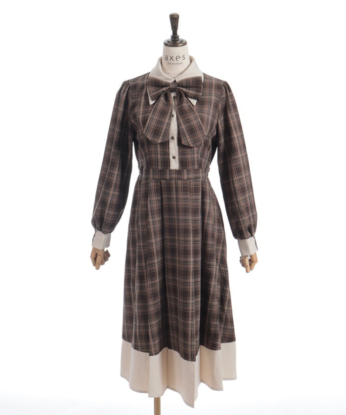 Bicolor Check Dress