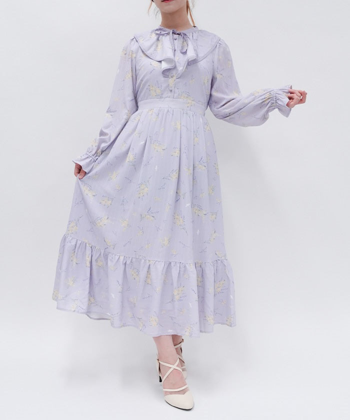 Mimosa & Lavender Pattern Dress – axes femme from JAPAN