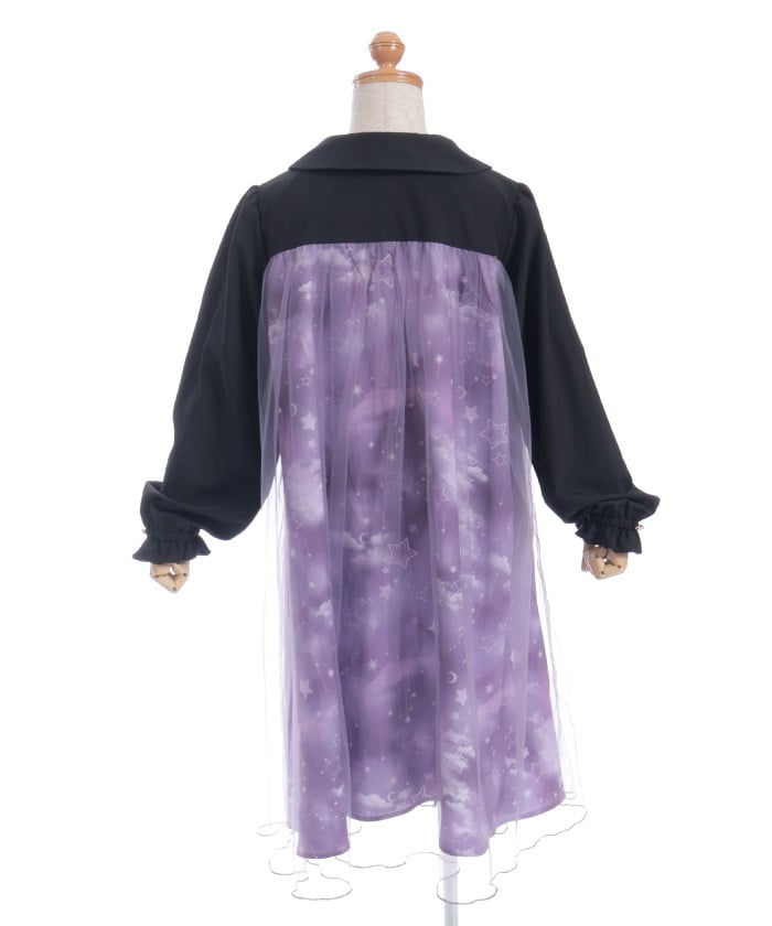 Starry Tulle Long Sleeve Dress