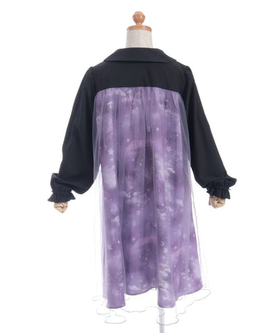 Starry Tulle Long Sleeve Dress