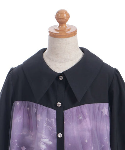 Starry Tulle Long Sleeve Dress