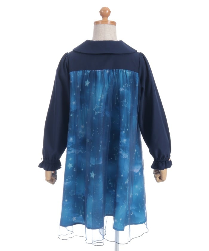 Starry Tulle Long Sleeve Dress