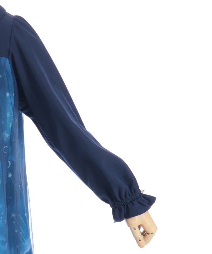 Starry Tulle Long Sleeve Dress