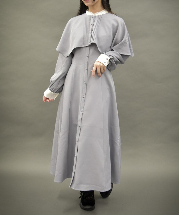 Nun Style Long Dress with Cape