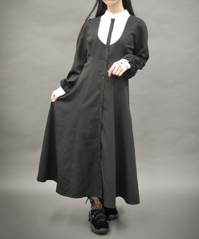 Nun Style Long Dress with Cape