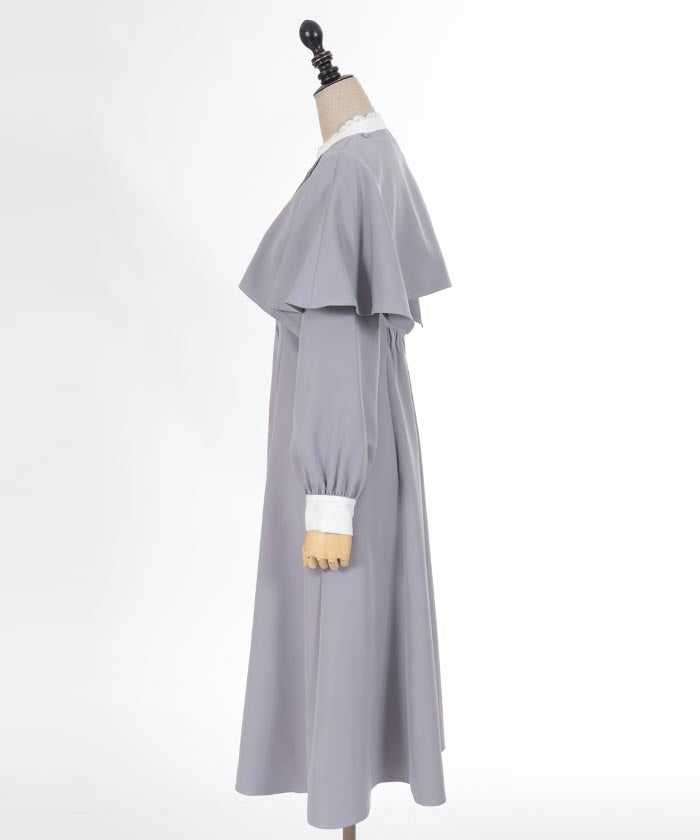 Nun Style Long Dress with Cape