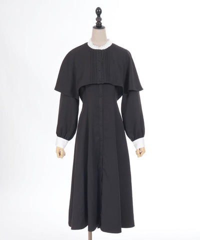 Nun Style Long Dress with Cape